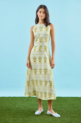 Faith Dress Green Trellis