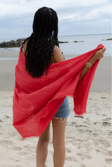 Smith Solid Cotton Fringed Scarf