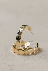 1 Inch Hammered Gold Scalloped Earrings