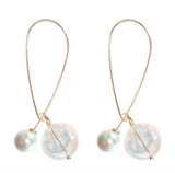 Pearl and Glass Statement Threader Earrings