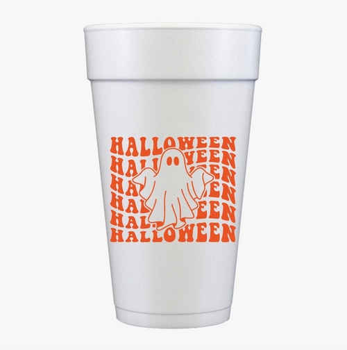 Halloween Ghost Foam Cups Pack of 10