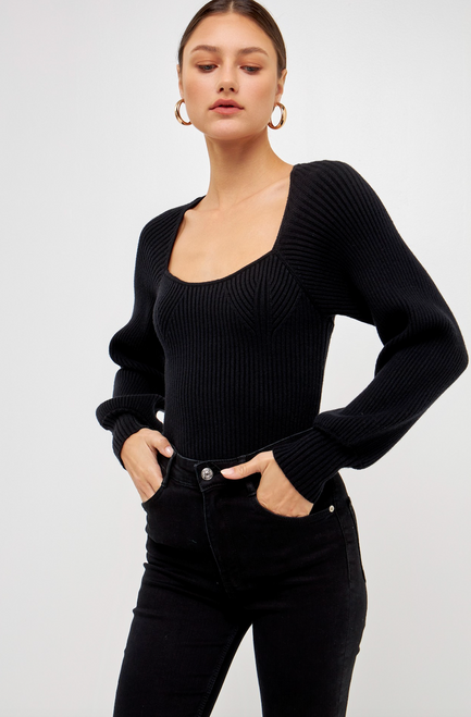 Knit Square Neckline Sweater