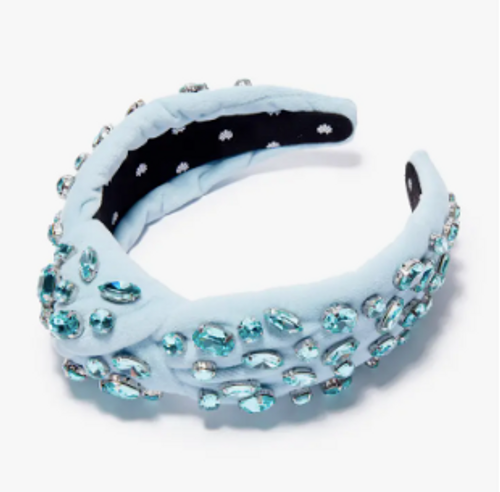 March Aquamarine Glittering Crystal Knotted Headband