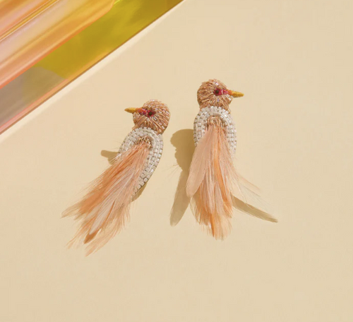 Cassie Bird Earrings Light Pink