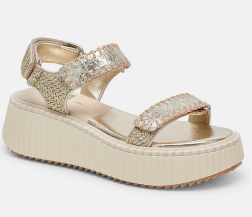 Debra Sandal in Platinum Distressed Leather