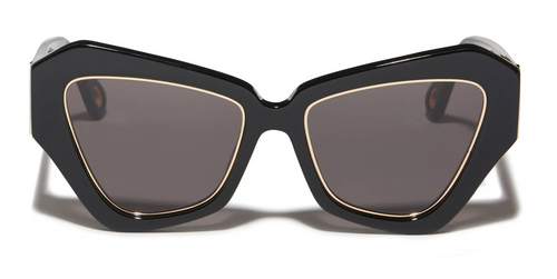 Jet Gold Lara Wide Cat-eye Sunglasses