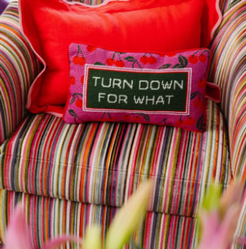 Turn Down Needlepoint Pillow