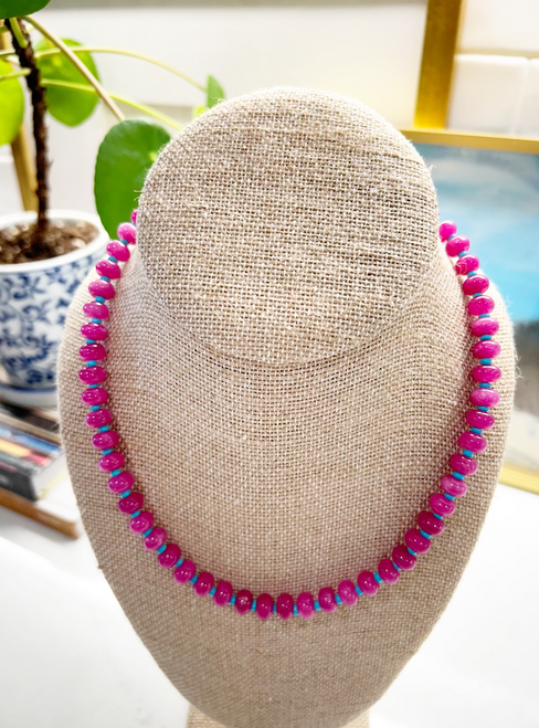 Lucy Pink Beaded Necklace