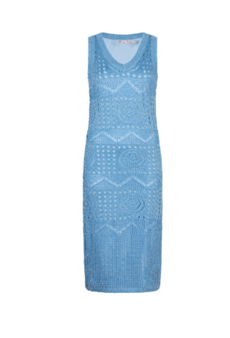 Blue Ajour Knit Dress