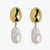 Vintage Chunky Gold and Pearl Statement Drop Earrings