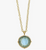 Long Venetian Aqua Glass Coin Intaglio Necklace