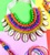 Cowrie Collar Necklace Beaded Rainbow