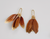 Caramel Gold Dipped Feathers Statement Earrings