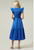 Ingrid Poplin Smocked Tiered Dress in Cobalt