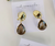 Vintage Chunky Gold+Brown  Quartz Statement Earrings