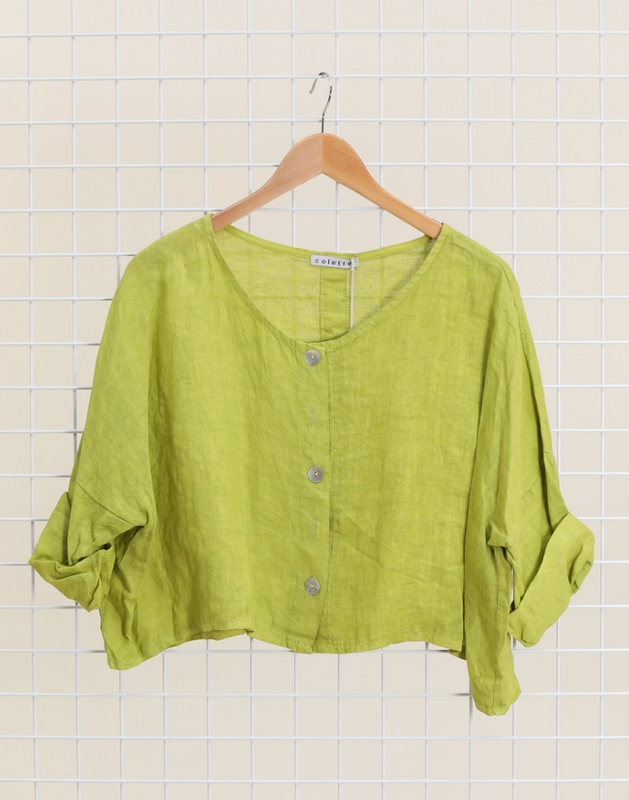 3/4 Sleeve Linen Jacket Top