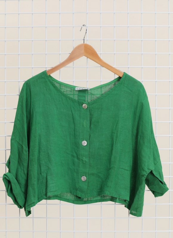 3/4 Sleeve Linen Jacket Top