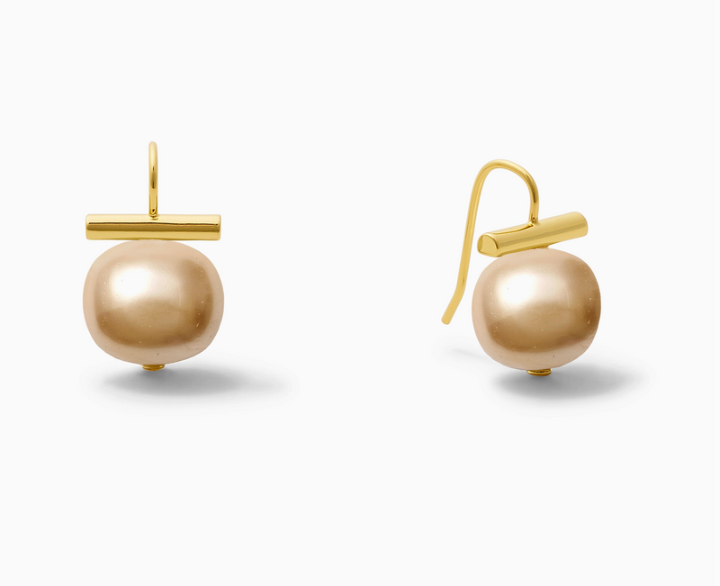 Classic Forever Fave Pebble Pearls Earrings in Pale Champagne