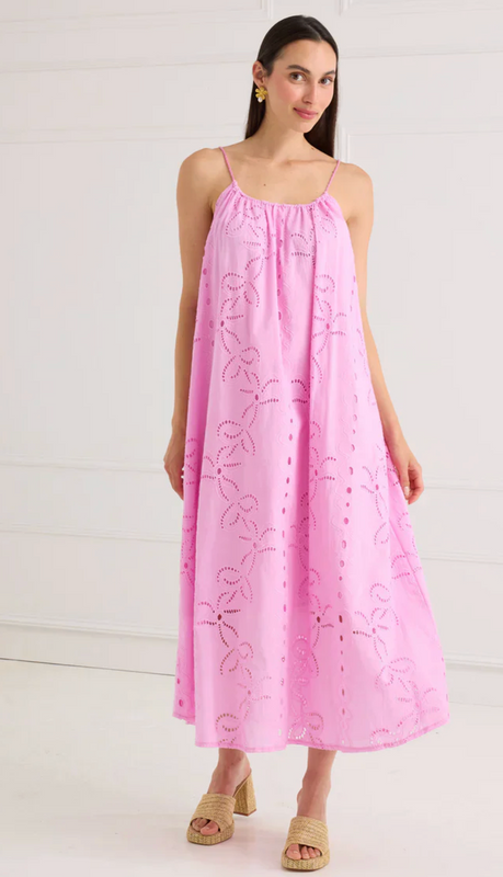 The Adele Dress in Pink Lily Eyelet