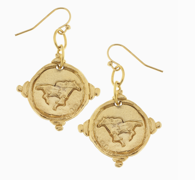 Intalglio Race Horse Earrings