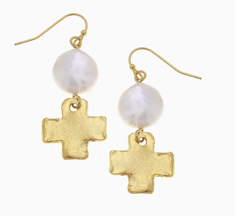 Gold with Freshwater Pearl Earring
