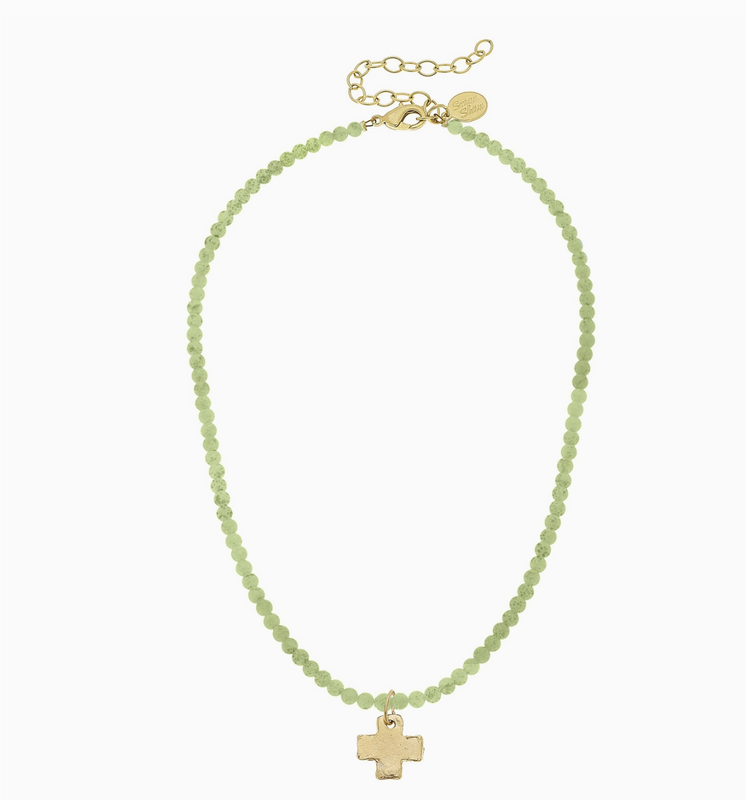 Light Green Alys Cross Necklace