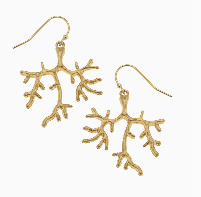 Small Gold Coral Earrings