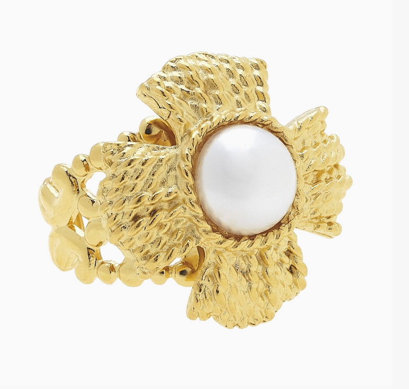 Handcast Gold Vintage Cab and Genuine Freshwater Coin Pearl