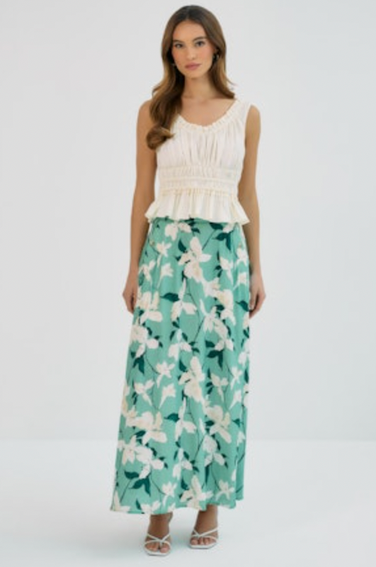 Nemy Skirt in Green / Ivory