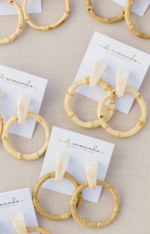 Light Brown Bamboo Drop Earrings