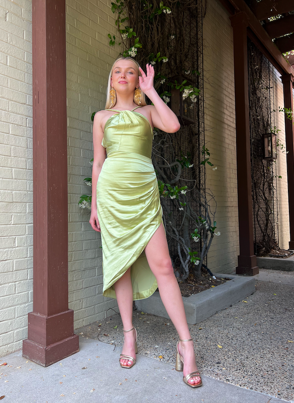 Grecian Dress in Avocado