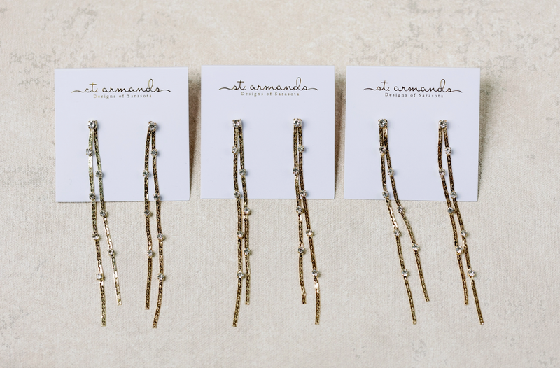 Diamond Dotted Gold Cluster Earrings