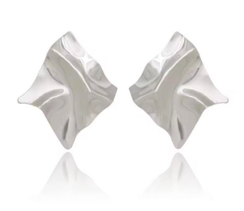 Crinkle Cut Statement Earrings