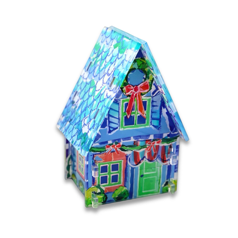 Acrylic Christmas Blue Gathering House