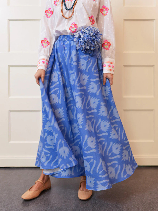 Vanilla Skirt in Blue Ikat