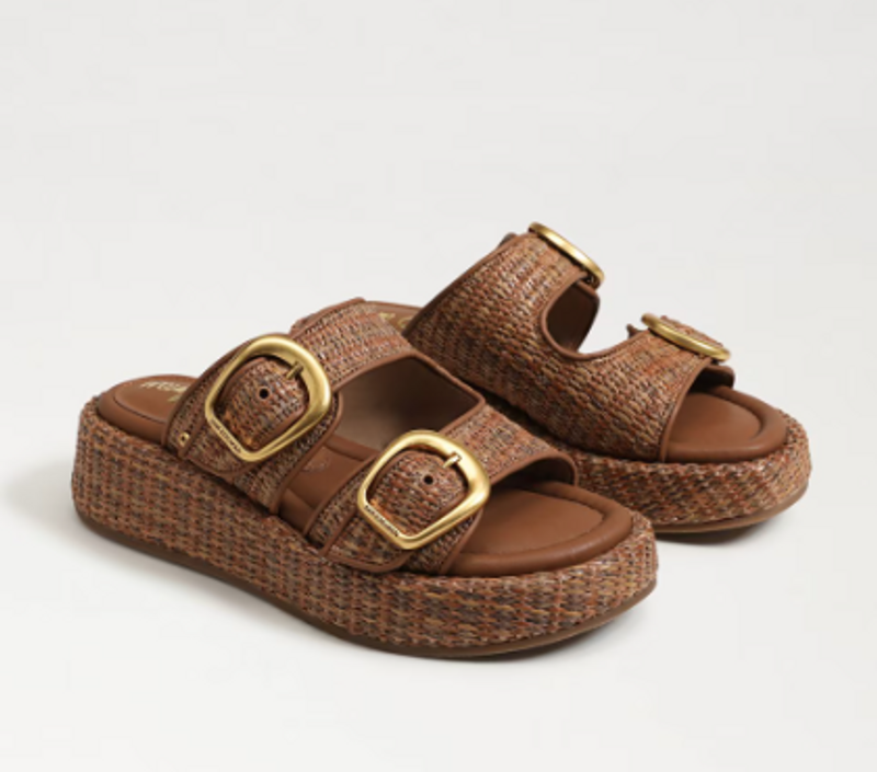 Nerissa Platform Slide in Cuoio Brown