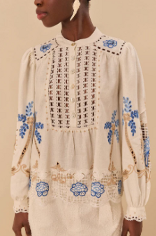 Romantic Richilieu Off-White Blouse