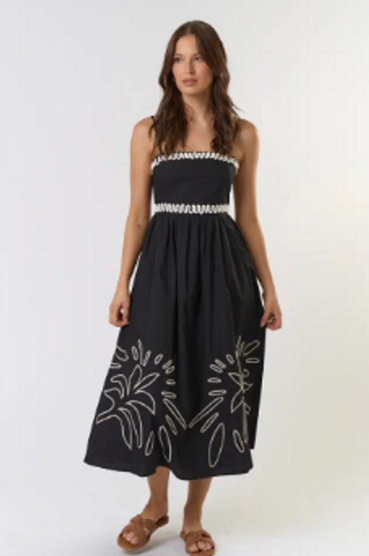 Branham Embroidered Midi Dress