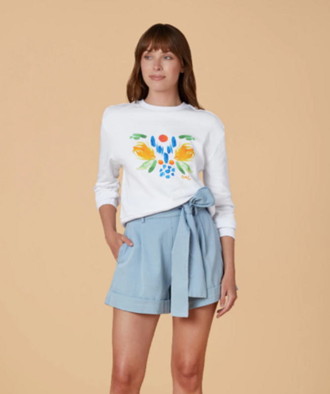 Aranica Sweatshirt in White Multi