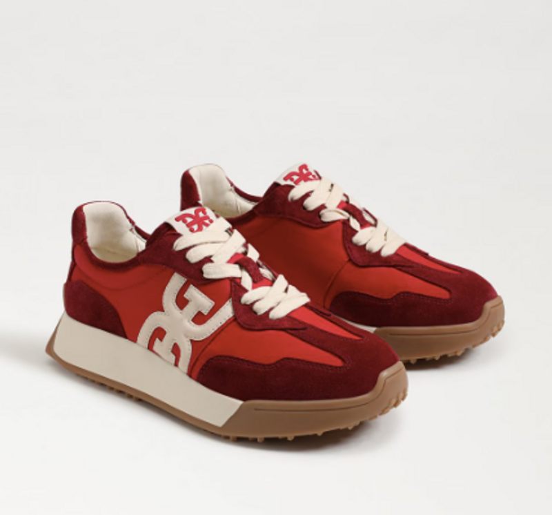 Langley Sneaker in Red Suede