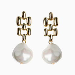 Vintage Honeycomb Pearl Drop Earrings