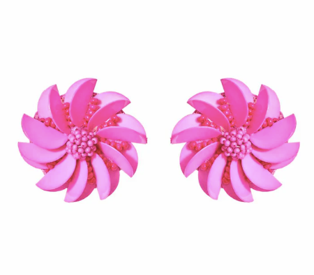 Flor Studs in Magenta