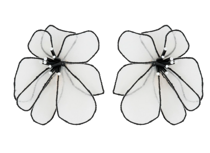 Raquel Earrings in White and Black Raquel Earrings in White and Black
