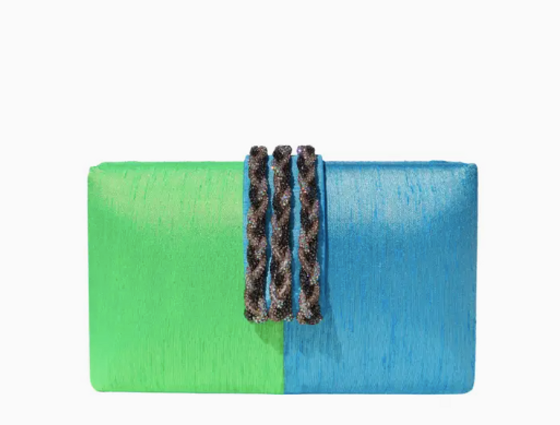 Caribbean Clutch in Blue & Green
