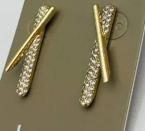 Playing Dress Up Gold Bar Earrings
