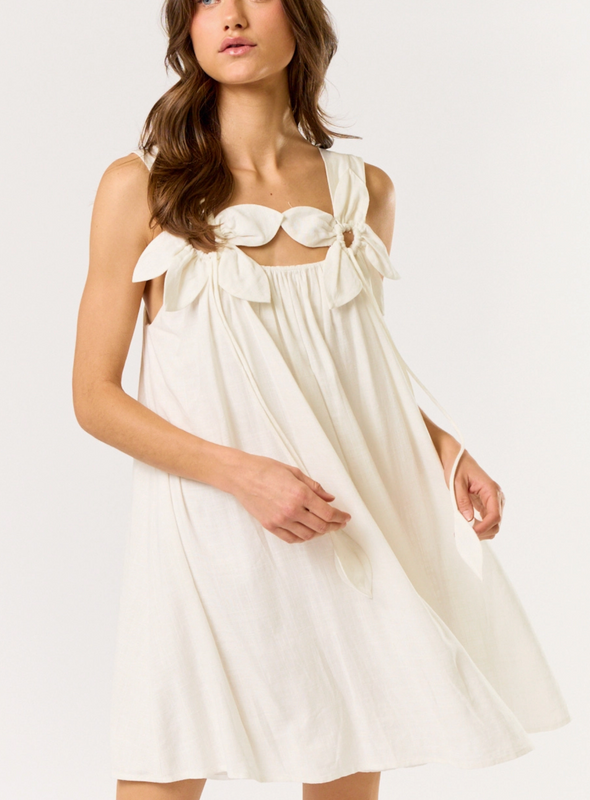 Skylar Linen Floral Strap Dress