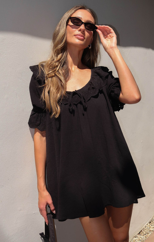 Toulouse Dress in Black Voile