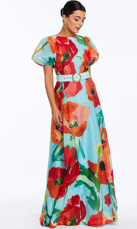 Pippa Gown in Poppy Red Floral
