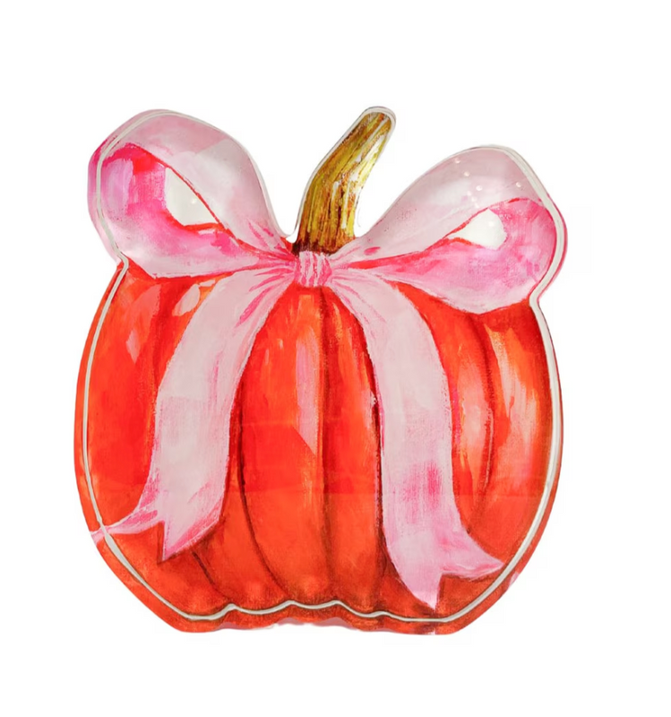 Gallery Acrylic Pink Ribbon Pumpkin
