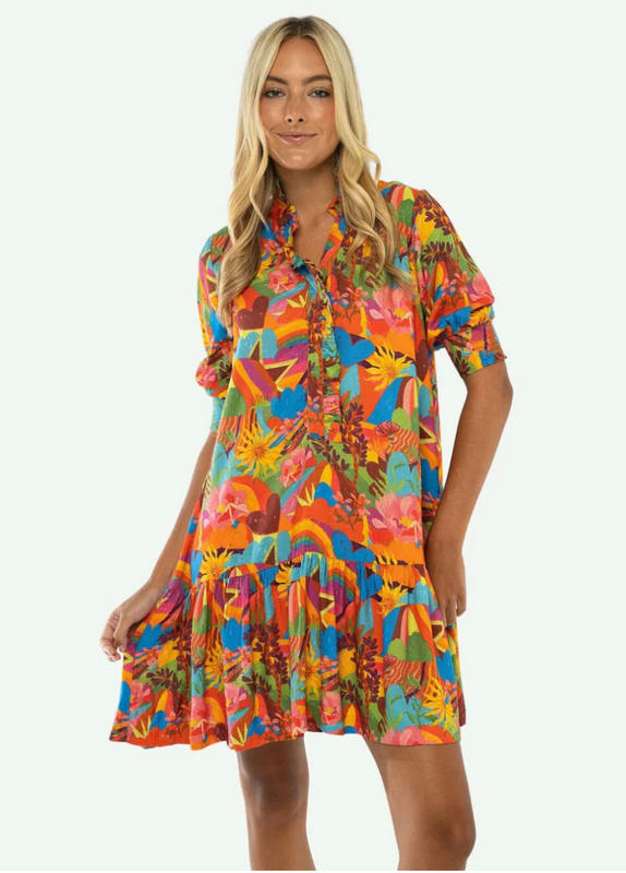 Gracie Mini Dress in Sugar Coral